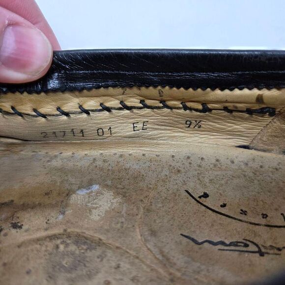 SANTONI RELAXED ITALY BLACK KILTIE TASSEL LOAFERS MOC TOE MENS SIZE 9.5 EE WIDE - Picture 6 of 10